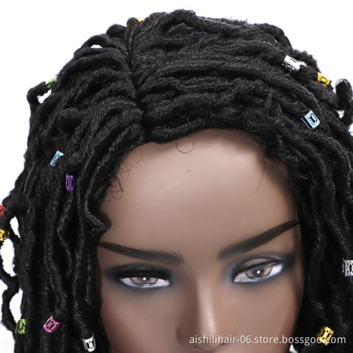 wholesale heat resistant Butterfly Locs Crochet wigs twisted braided wigs for black women Long and medium synthetic hair wigs